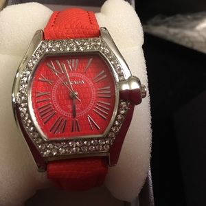 🦋 Strada crystal silvertone face watch NWT